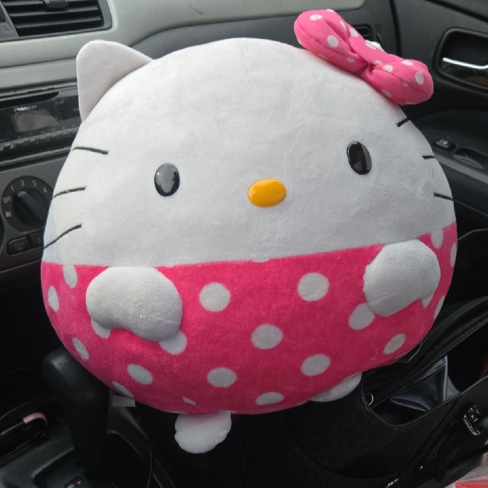 Hello Kitty Pink and White Polka Dot Pillow
